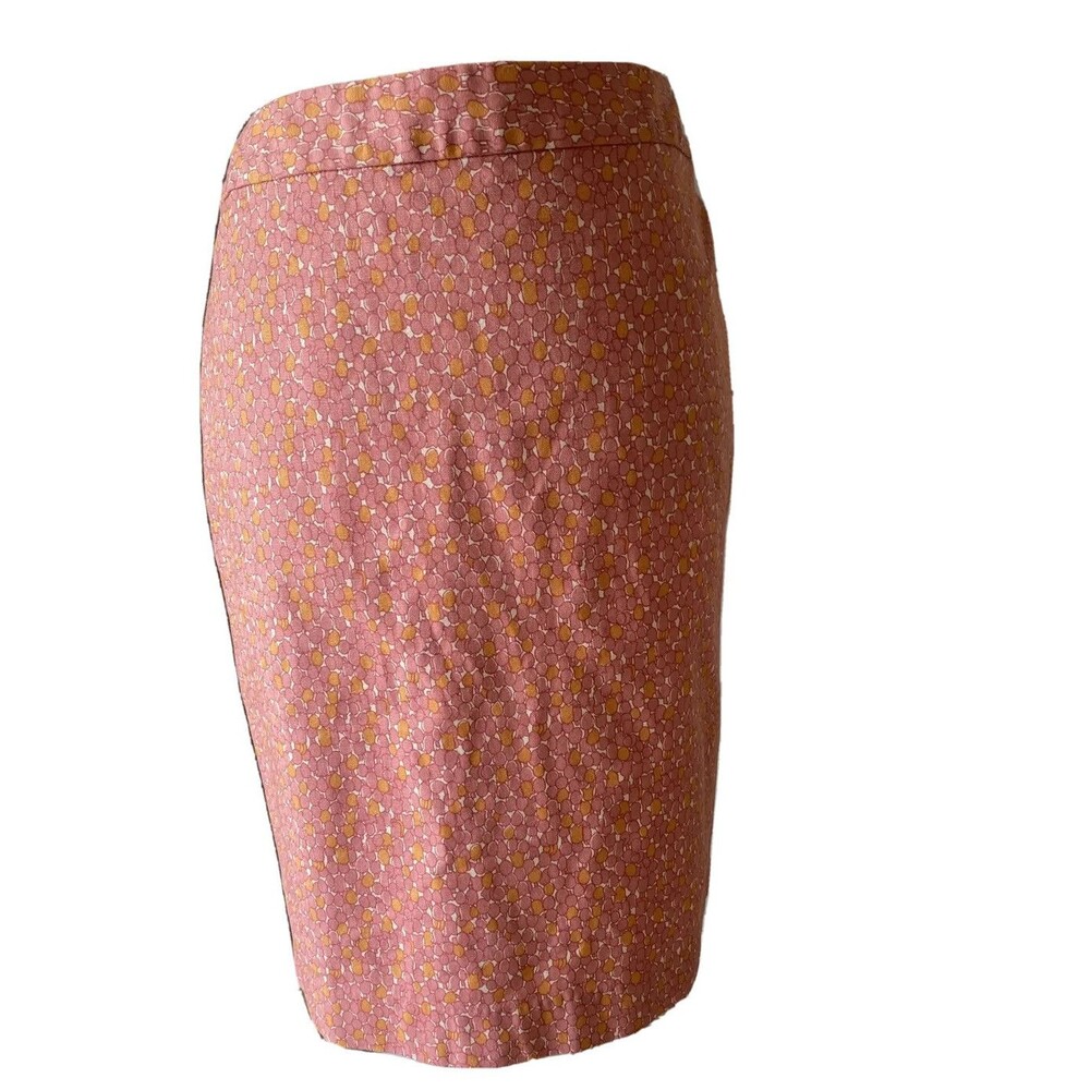 Talbots Women’s Pencil Skirt Pink Orange Tulip Print Petite Size 6P